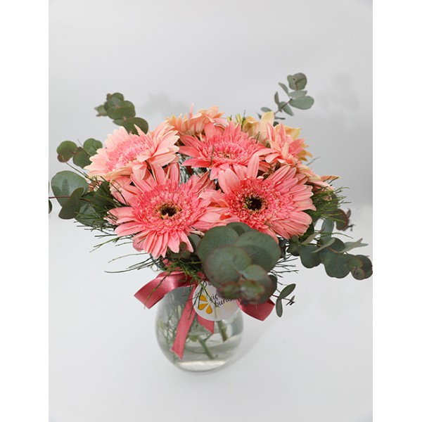 Love You Pembe Gerbera